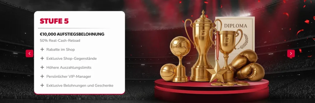 Betista Casino VIP Stufe 5 mit Aufstiegsbelohnung und exklusiven Vorteilen